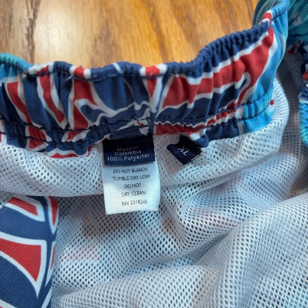 Vineyard Vines Swim Trunks Mens XL Blue Red Tropical Floral Board Shorts Lined